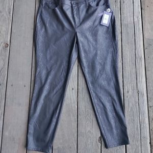 NYDJ Ami Skinny Black Snakeskin Pants NWT Size 16w